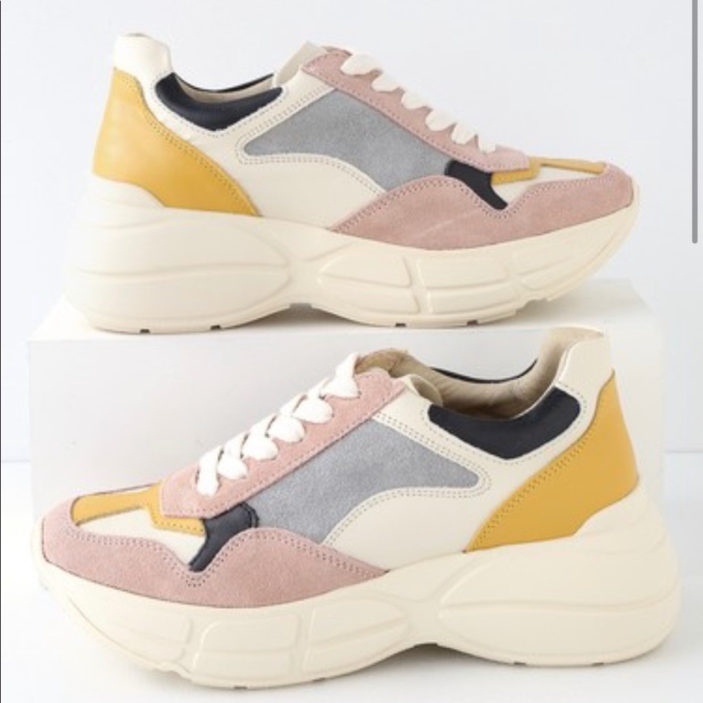 Steve Madden Memory Pink Multi Leather Sneakers